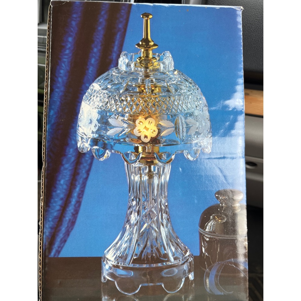 Crystal Clear Industries 24% Lead Crystal Accent Lamp 12 Inch Brass 352 100